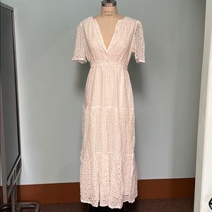 NWOT Beautiful White Eyelet Lace Maxi Dress